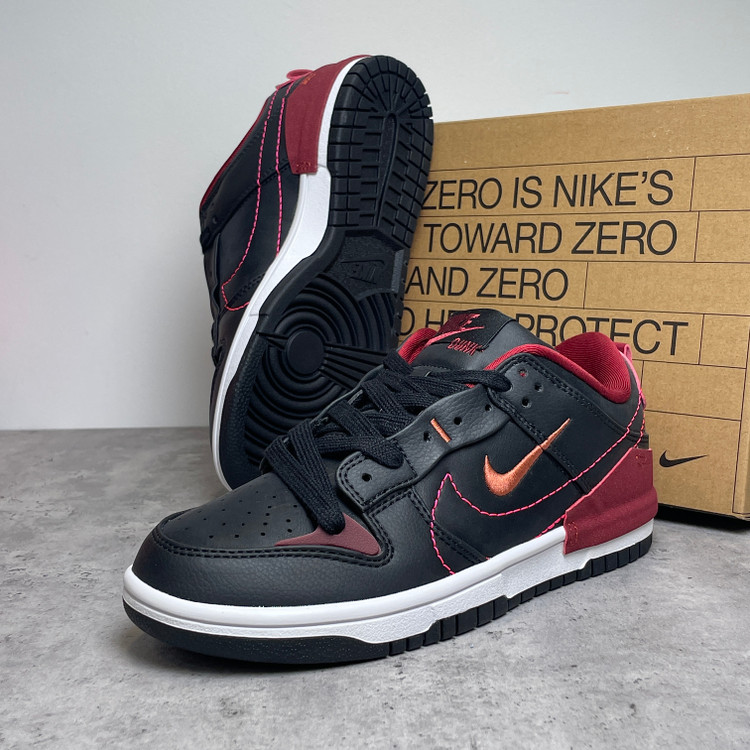 کتونی زنانه نایک مدل Dunk Low Disrupt2 Black Red رنگ مشکی قرمز