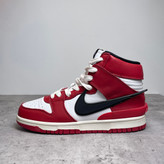 کتونی نایک آمبوش زنانه ساق دار مدل dunk high x Ambush رنگ سفید قرمز مشکی (شیکاگو)