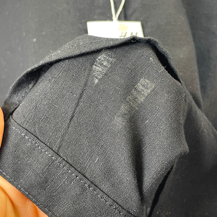 شومیز کراپ زنانه H&M | لینن مشکی