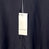 جزئیات شومیز کراپ لینن زنانه MANGO | مشکی