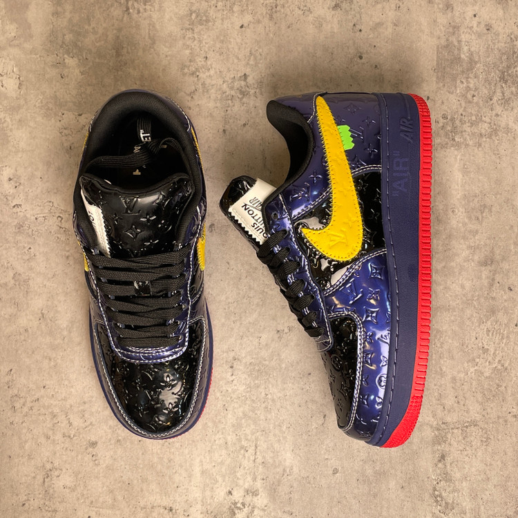 کتونی Air Force 1 طرح Louis Vuitton آبی مشکی قرمز | مستر کوالیتی