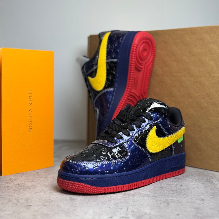 کتونی Air Force 1 طرح Louis Vuitton آبی مشکی قرمز | مستر کوالیتی
